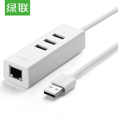 

Зеленый Альянс (UGREEN) Кабель USB Fast Ethernet USB к интерфейсу USB RJ45 USB Splitter 2.0 Apple Mac Millet Box Сетевой порт Преобразователь U Диск Белый 30297