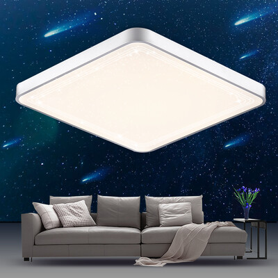 

First sdhouseware LED ceiling light starry living room lamp crystal lamp rectangular modern simple atmosphere lighting lamp galaxy square 52 52cm Promise remote control