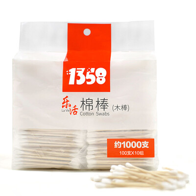 

Jingdong supermarket one three five five live music clean cotton swabs cotton pad double-headed 100 10 group XR-109024