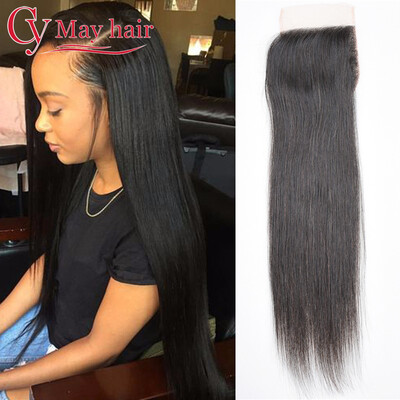

Russian Straight Closure Free Middle Three Part Lace Closure With Baby Hair Raw Russian Virgin Hair Straight Free Shipping
