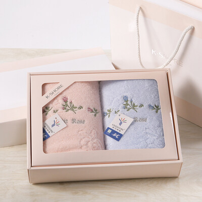 

Gold towels towels two home textile&clothing gift boxed business labor insurance buy red bag blue blue 110g Article 74 33cm