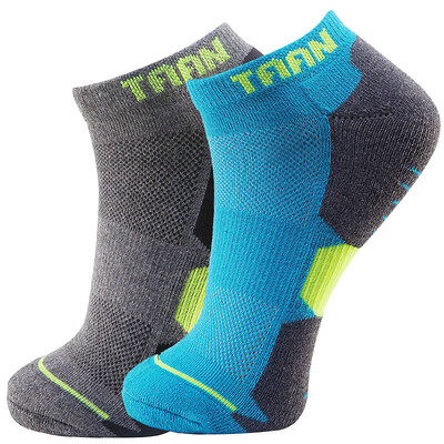 

Tai Ang TAAN badminton socks male professional sports socks towel bottom sweat breathable low help T-350 black and gray black blue 2 double