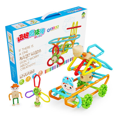 

Jingdong supermarket] Zhibong ZBOND TOY twisted pole piece of wood children's puzzle early education assembled toys boy section color box