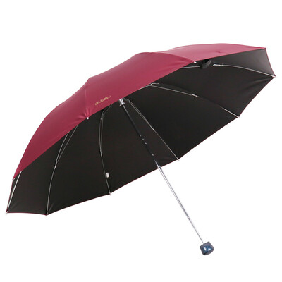 

Paradise umbrella to increase the reinforcement of the impact of cloth black rubber three times business sunny umbrella umbrella sauce red 33188E