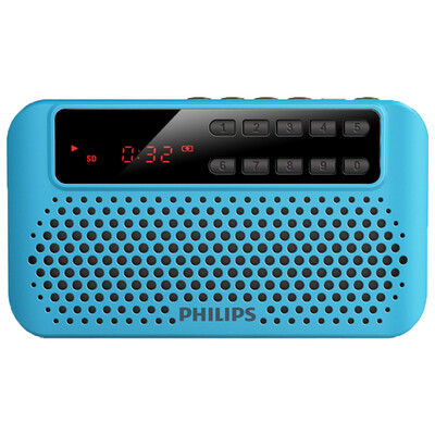 

Philips PHILIPS SBM120 BLU card speaker portable small audio MP3 MP3 player FM radio blue