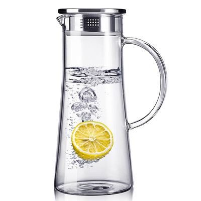 

Jingdong supermarket] excellent Amoy heat-resistant glass cool water bottle stainless steel filter cover with a vertical pot