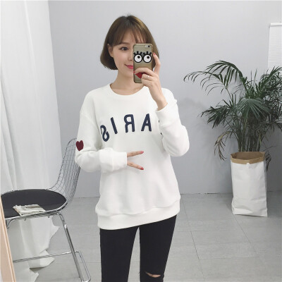 

VIVAHEART Korean Academy Flying Embroidery Love Letter Casual Long Sleeve Sweater VWWY172235 White Free