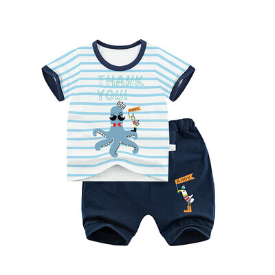

Yue Tong Lai children's suit summer boy short-sleeved T-shirt harem pants summer suit Y1942 octopus 100