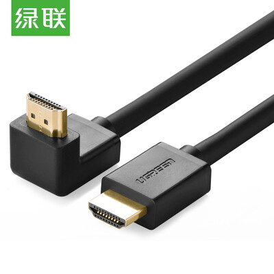 

Green UGREEN HDMI cable 4K 3D digital HD line version 20 90 degree elbow interface big edge inward computer connection TV projector line 3 m black 10122