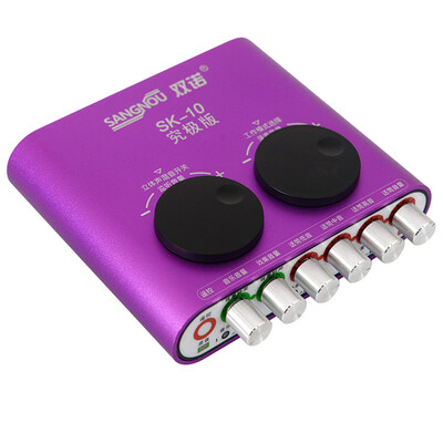 

Double Connaught SK-10 Professional External Sound Card USB Sound Card Notebook Desktop Capacitor Wheat Sound Card Hosted by the Macintosh Computer K Song Free Drive Purple