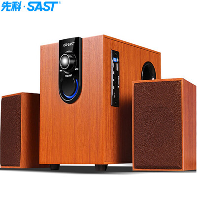

(SAST) SA-7702 Bluetooth версия комплекта громкоговорителей для телевизора домашний игровой динамик мультимедийный театр аудио 2.1 активный сабвуфер (древесное зерно)
