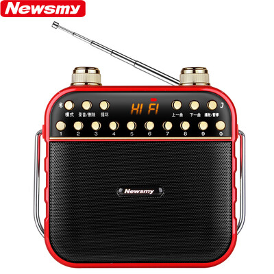 

Newman Newsmy L67 Card Radio Audio Speaker MP3 Player Subwoofer Square Dance Elderly Walkman Singing Machine Wireless Handsfree Call Bluetooth Sound Red