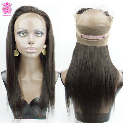 

360 Lace Frontal Closure Peruvian Virgin Hair Straight Female Star Hair With Baby Hair&Bleach Knot Peruvian Straight Virgin
