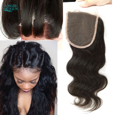 

Reinforced Peruvian Lace Closure Body Wave Bleached Knots 4"*4" Unprocessed Human Virgin Hair Middle/Free Part Top Closure