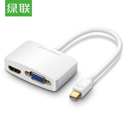 

Green UGREEN Mini DP to HDMI VGA combo converter 4K high-definition mini dp lightning interface Apple Mac connected display adapter black 40365