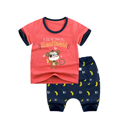 

Yue Tong Lai children's suit summer boy short-sleeved T-shirt harem pants summer suit Y1924 glasses monkey 130