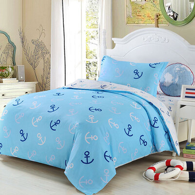 

Yalu free bed sheets pieces of home textiles cotton twill single student dormitory three sets of 12 m bed cover 150 200cm sailing times blue