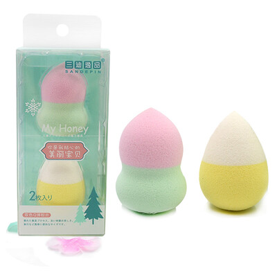 

Jingdong supermarket] three di Yi two-color Q-play puffs 2 loaded (dry and wet with a large amount of water does not cost powder non-latex color crystal