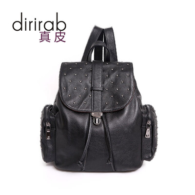 

Dirirab Genuine Leather first layer cowhide female backpack shoulder bag female bag fashion wild bag laden bag