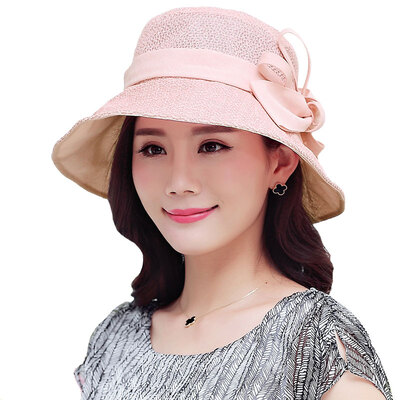 

Lan Shiyu M0320 Korean version of the sun sun hat female big along the shade pot cap orange pink