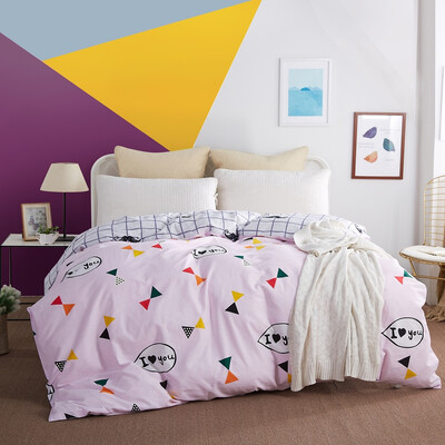 

Huakang home textiles double quilt twill the whole printing quilt cover a single 200 × 230cm small sweetheart (powder
