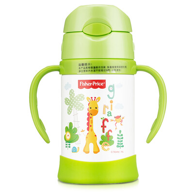 

Fisher-Price кружки Детская вакуумная трубка производитель мужского и женского пола ребенка двойная чашка ручка 300ML воды из нержавеющей стали розовый