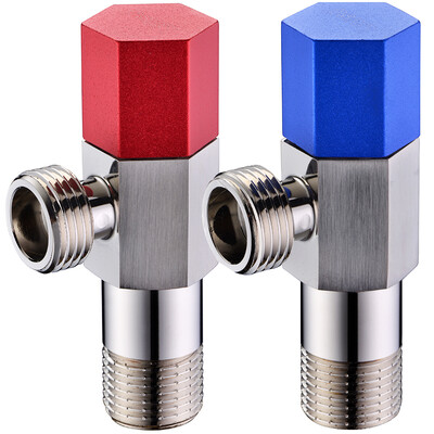 

Lyle Shidan Larsd 106HC-2 full copper angle valve set thickened triangle valve eight word valve hot&cold separate water stop valve red&blue standard national standard 4 points into&out of the water outlet