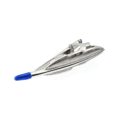 

Yoursfs@ Men Alloy Necktie Tie Bar Clasp Clip Wedding Party Mens Skinny Blue Tie Bar Silver Feather Tie Clip Men Wedding Suit