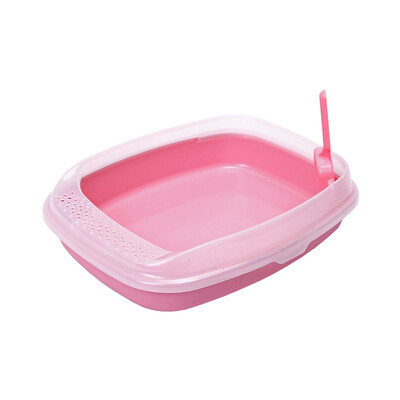 

Mika small cat sand basin cat sand basin standard trumpet semi-enclosed cat toilet plus cat sand shovel deodorant clean milk white