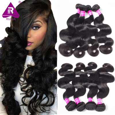 

Indian Virgin Hair 4 Bundles Body Wave Hair Human Hair Bundles 8a unprocessed Raw Virgin Indian Hair Weave Wavy Indian Body Wave