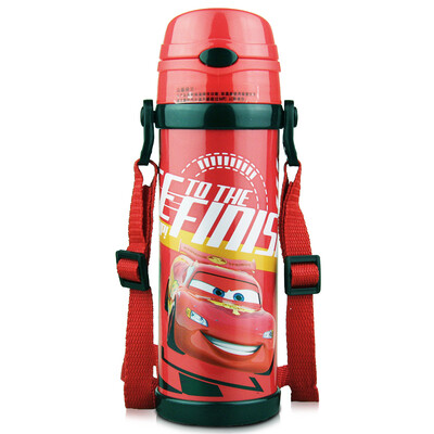 

Disney (DISNEY) straw cup baby portable strap glass cup stainless steel insulation kettle 500ML car red