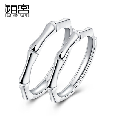 

Platinum Palace 925 silver ring heart couple pairs of men and women a pair of openings adjustable