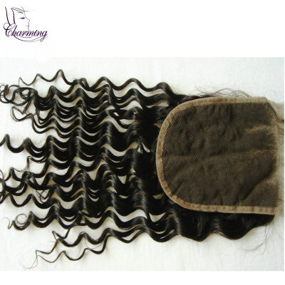 

Charming Hair 5x5 Brazilian Deep Curly Closure Virgin Human Hair Full Lace Closure With Baby Hair Bleached Knots