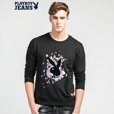 

Playboy PLAYBOYJEANS открытый случайный мужской круглая шея свитер Корейский мужчина 53107007 черный XXL