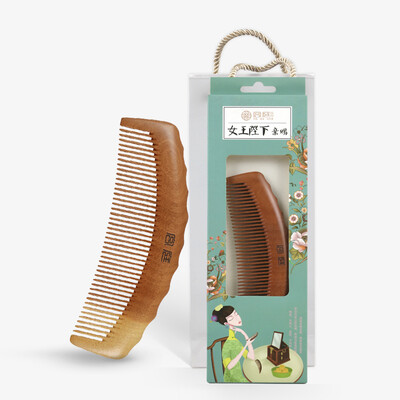 

Jingdong Supermarket] Palace Court Peach Wood comb half moon ripple dense tooth birthday gift gift box packaging MX4-2