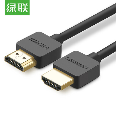 

Зеленый (UGREEN) Кабель HDMI 4K HDMI high-definition line 2.0 3D-видео тонкая линия ноутбука / телевизор / монитор / кабель проектора 1,5 м черный 11198