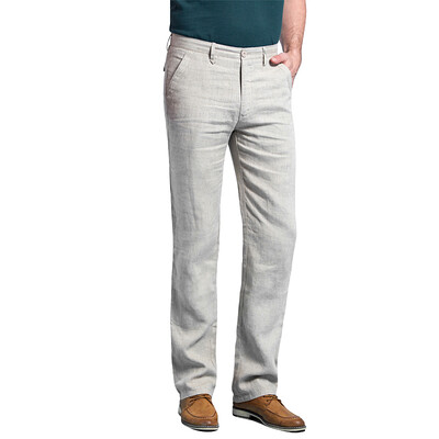 

Fu Shen Virtue skin care refreshing linen straight casual pants XM002516 Khaki 82