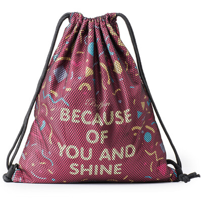 

Baifeng Drawstring Backpack Womens Outdoor Sports Print Nylon Portable Drawstring Pocket Foldable