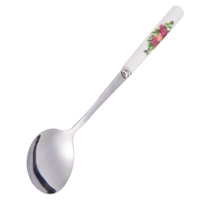 

Sunshine flying song stainless steel ceramic tableware ceramic stainless steel red rose long handle main spoon single loaded