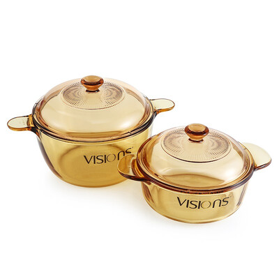 

[Jingdong supermarket] Corning VISIONS 0.8L + 1.5L crystal color transparent pot two-piece set VS-0815 / JD
