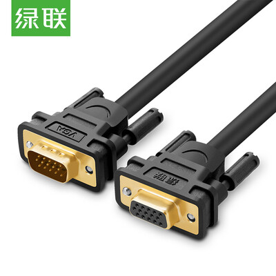 

Зеленый Альянс (UGREEN) VGA удлинительный кабель 3 + 6 инженерный уровень VGA мужской и женский кабельный компьютер монитор TV удлинитель видео 1 метр черный 11674