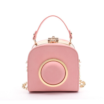 

Jiabaisi Shoulder bag Dome Top-Handle Dazzing Pu leather handbag with detachable Gold Chain sweet Purse multipurpose crossbody bag