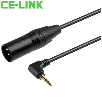 

CE-LINK 2819 DC3.5 поворот 3-контактный XLR аудио кабель локоть / 1,5 метра мужской к общедоступной карточке сельскохозяйственный компьютер с микрофоном микрофонный микшерный кабель