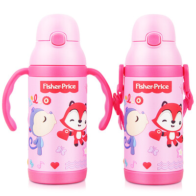 

Fisher-Price cup children's straw cups male and female students stainless steel kettle dual-use set to send back with 400ML blue