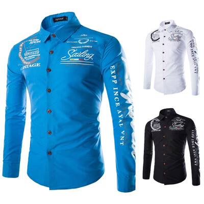 

New autumn&winter mens shirt printing casual long sleeve