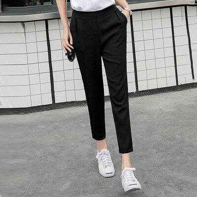 

VIVAHEART thin section of the chiffon feet wide leg Harlan pants loose loose waist leisure pants VWKX174248 black