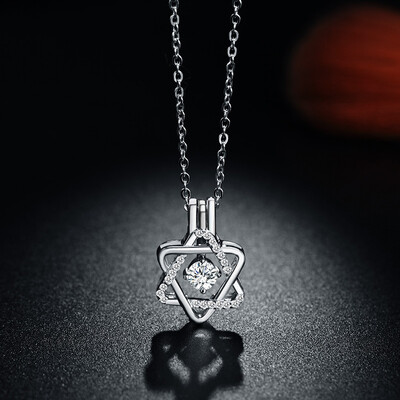 

Yinman S925 silver necklace female Japan and South Korea wild fashion chain clasp chain star pendant jewelry to send girlfriend birthday Valentine's Day gift love star white send girlfriend Valentine's Day birthday gift