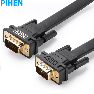

(PIHEN) PH-ZHX022 Кабель VGA 3 + 6 для подключения к компьютеру с монитором для монитора проектора для видео-линии Подключение к ноутбуку Телевизионная линия плоская линия 1 метр