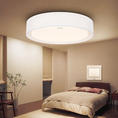 

Panasonic Panasonic ceiling lamp LED remote control dimming color living room bedroom lighting white wrought iron decorative frame HHLAZ1808