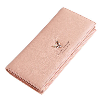 

Woodpecker TUCANO trend ladies long section of the first layer of leather wallet sweet lady wallet exposed two fold more card bit WAB0961A-89R3 pink